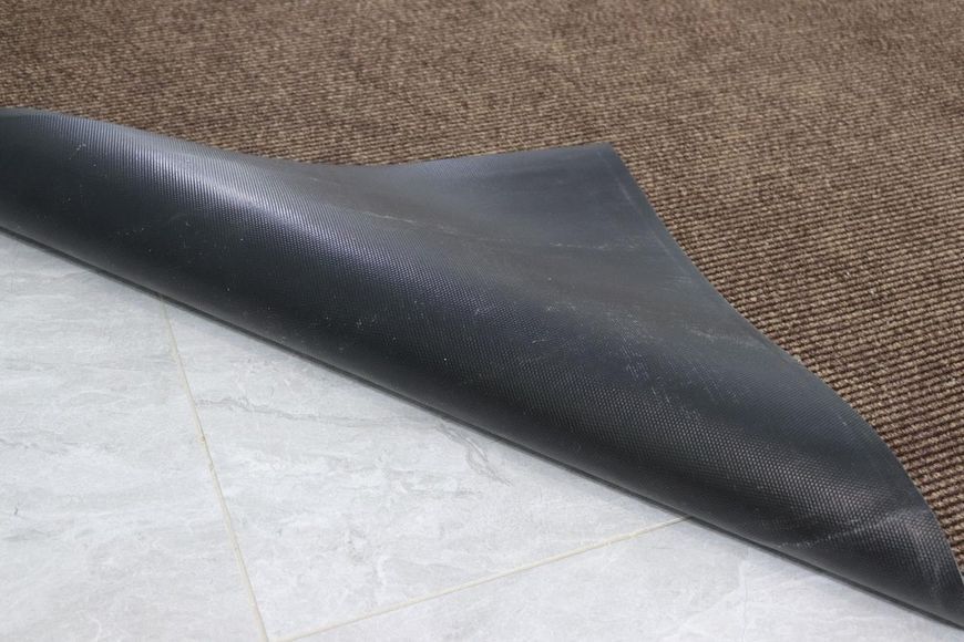 Ковер на вход под обувь Ребро 88х120 коричневый грязезащитный влагостойкий 2579 Vin фото