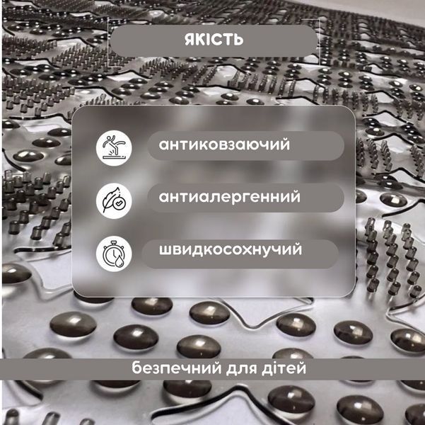 Нескользящий противоскользящий коврики для душа для ванной Массажный серый 37х67 см 488 Kha фото