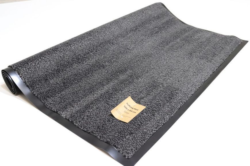 Грязезащитный коврик 80х120 см Velour Mat серый на вход на резиновой основе 2581 Vin фото