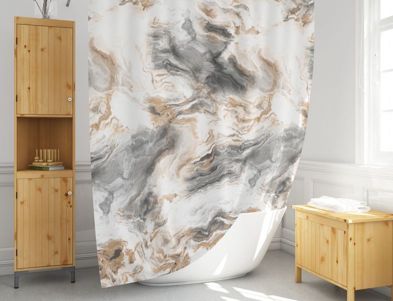 Штора для ванны и душа турецкая Baran Grey Tropichome 180x200 cм 2285 Vin фото