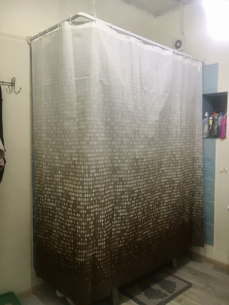 Штора для ванної водовідштовхувальна Туреччина 120х200 см тканинна з візерунком коричнева 290 Vin фото