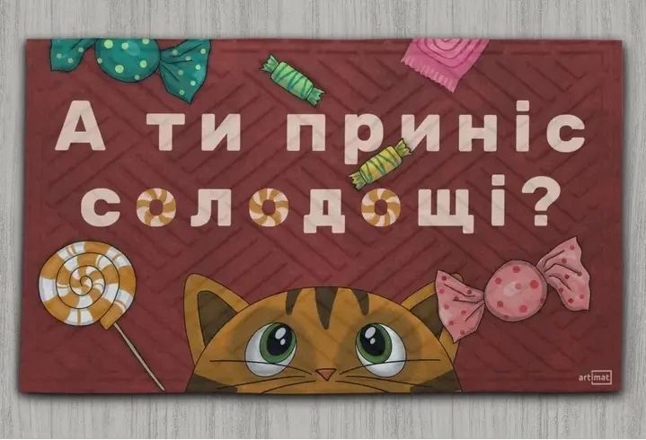 Ковер входной 45х75 "Солодощі" в коридор перед дверью грязезащитный для дома 1098 Vin фото