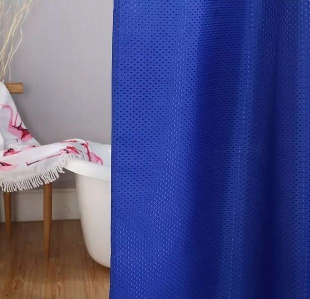 Штора у ванну та для душу тканинна щільна однотонна 180х220 см піка синя тканинна 2329 Kha/2 фото