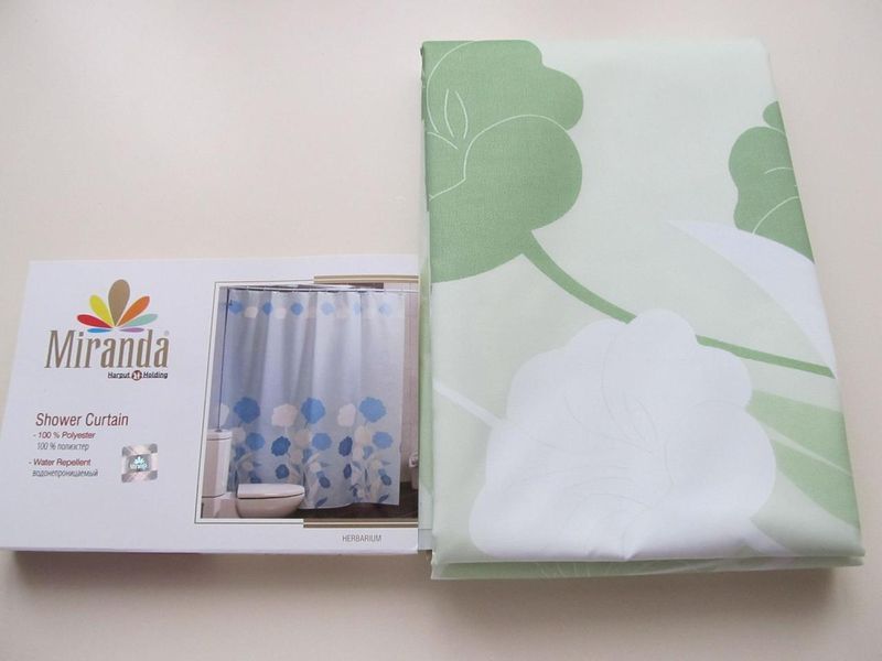 Штора для душевой кабины Miranda HERBARIUM green 180х200 cм стильная изысканная минималистичная универсальная защитная от брызг 2633 Vin фото