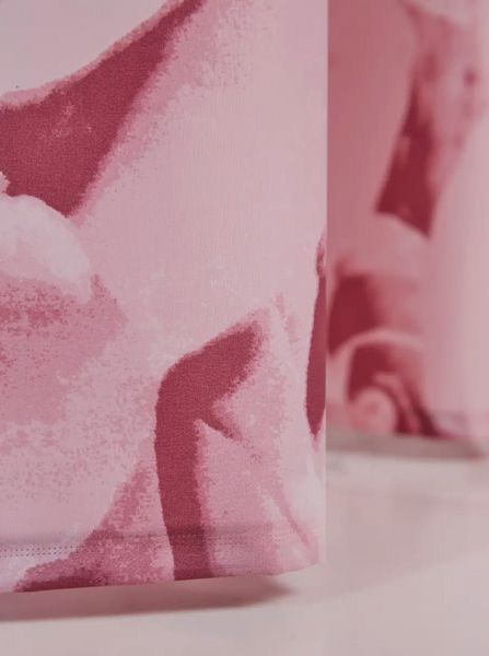 Шторка для душа "Miranda" 180х200 см тканевая турецкая Roses 2111 Vin фото