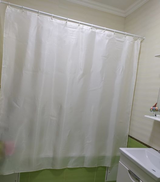 Тканинна шторка для ванної та душу 180х220 см з Піка біла 847 Kha фото